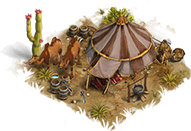 Kamp van bandietenleider woestijn